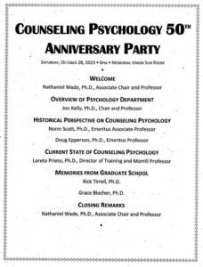 Counseling Psychology 50th Anniversary party program